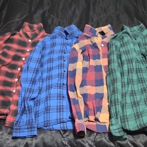 SHEIN Men's Casual Plaid Button Down Shirts - Red, Blue, Multicolor, Green